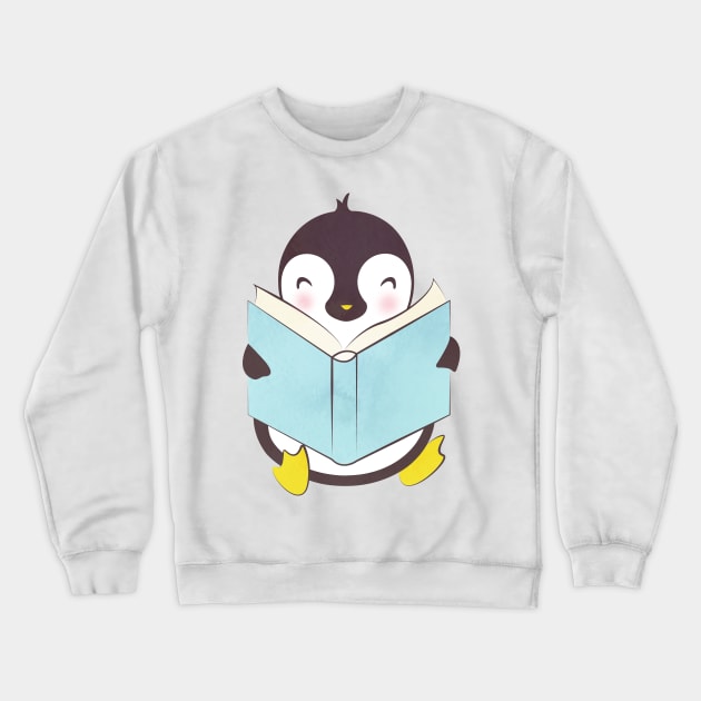 PENGUIN READS Crewneck Sweatshirt by Catarinabookdesigns